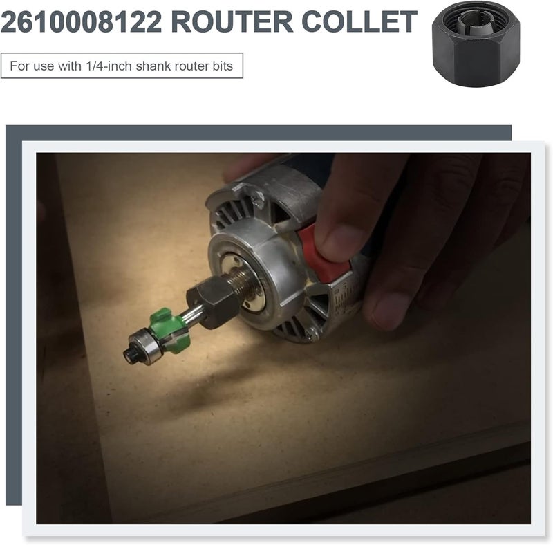 Thaekuns 2610008122 1/4" Router Collet for Bosch PR20EVS (2pcs) - Image 4